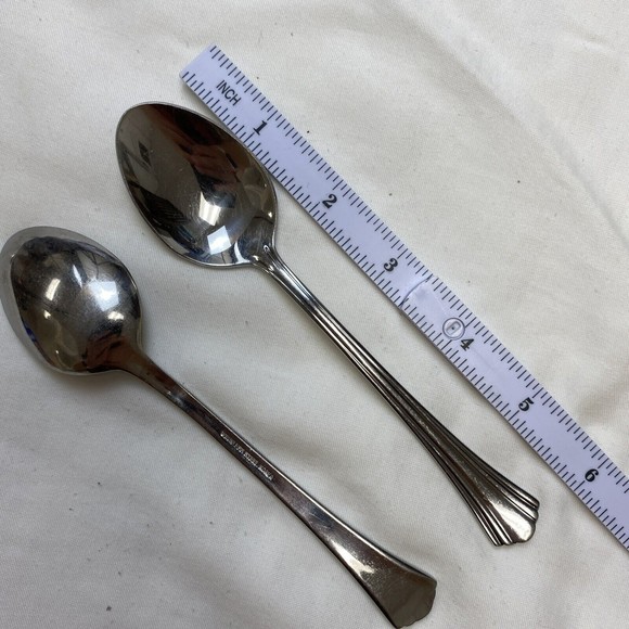 lot 2 1847 Rogers Bros E.P Korea stainless steel dessert tea spoon set￼ 6” - Picture 7 of 7